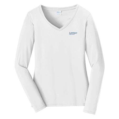 Port & Company Ladies Long Sleeve Fan Favorite V-Neck Tee